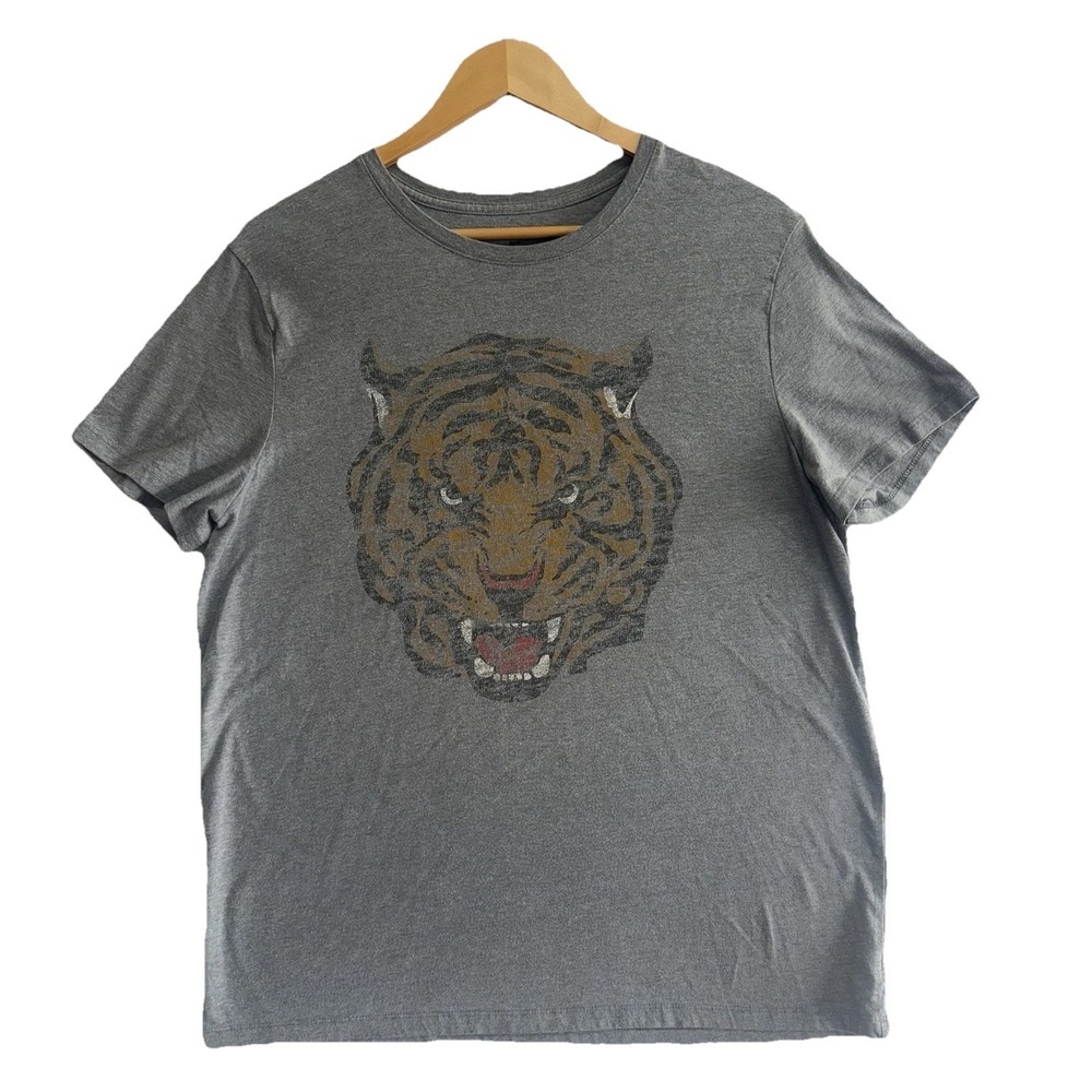 Goodfellow & Co Men's Tiger Graphic T-Shirt Size Large Gray Short Sleeve Tee